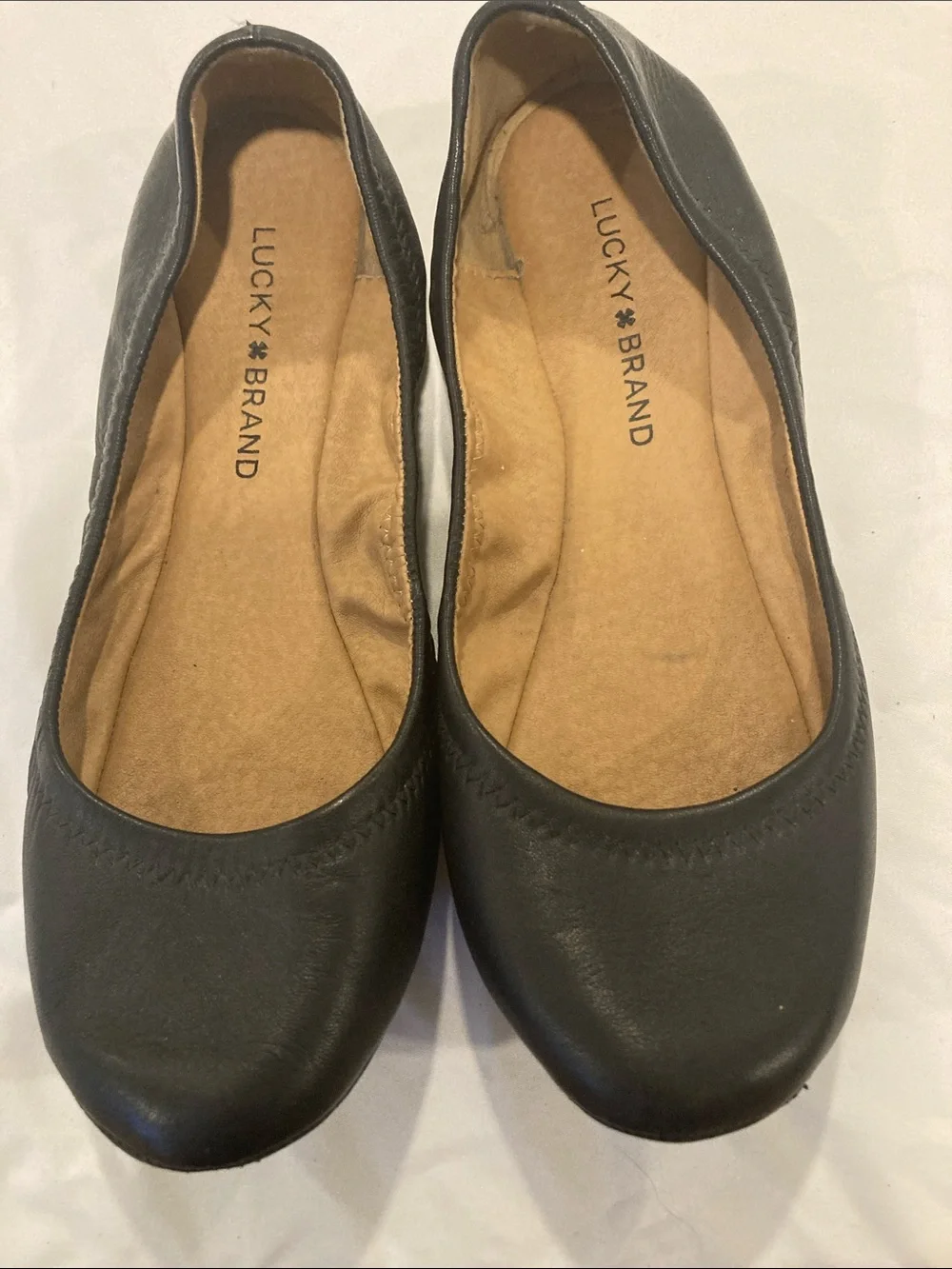 Lucky Brand Black Leather Ballet Flats